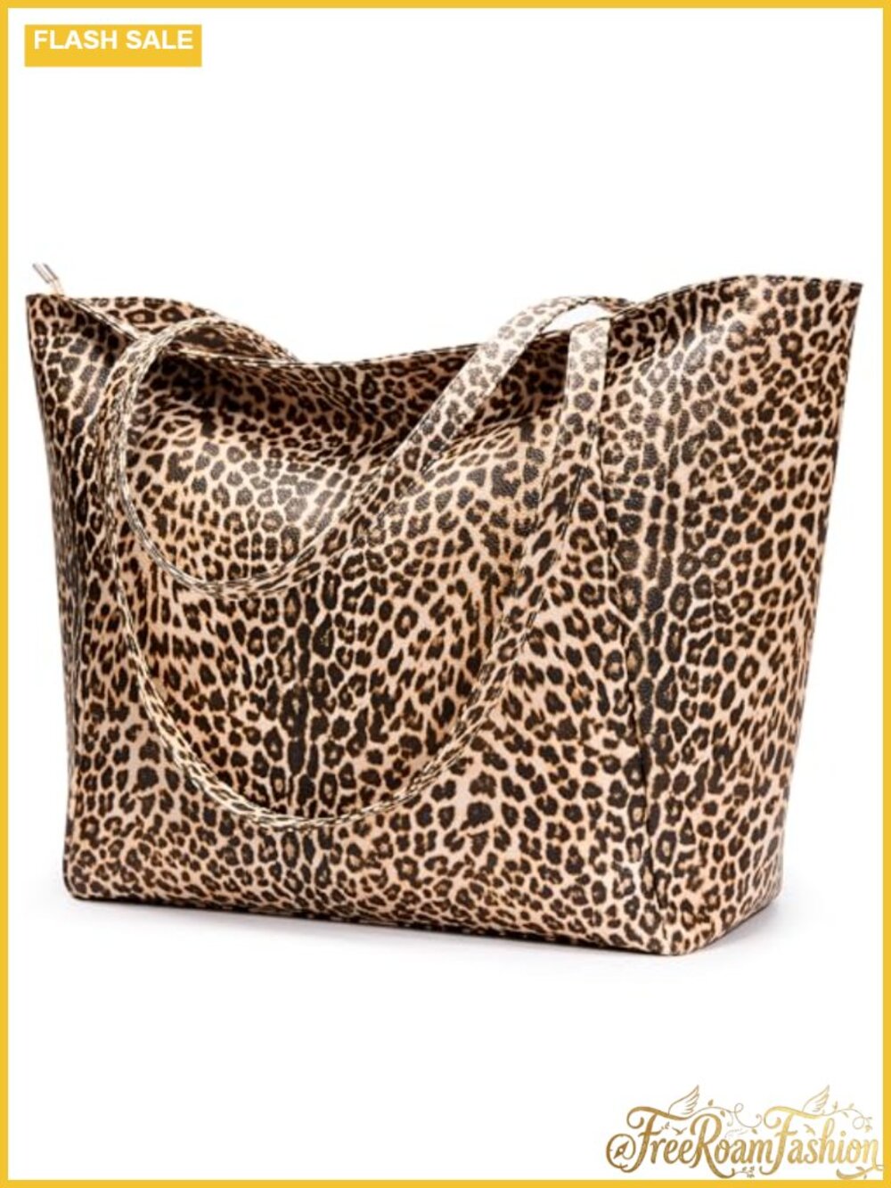 Large Tote Bag Vegan Leather Zipper Work Weekender Casual 16L